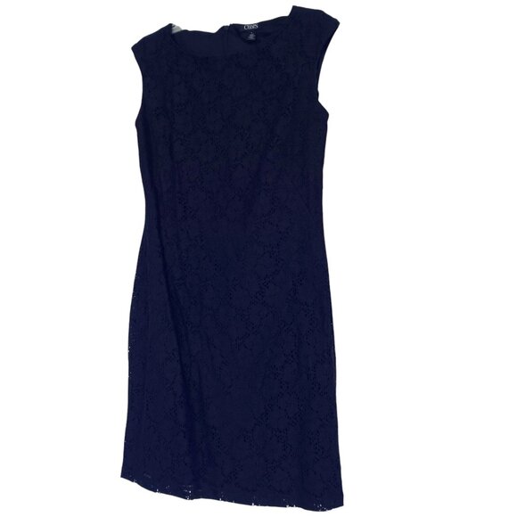 Chaps brand navy blue size 8 A-line sleeveless dress - Picture 1 of 8